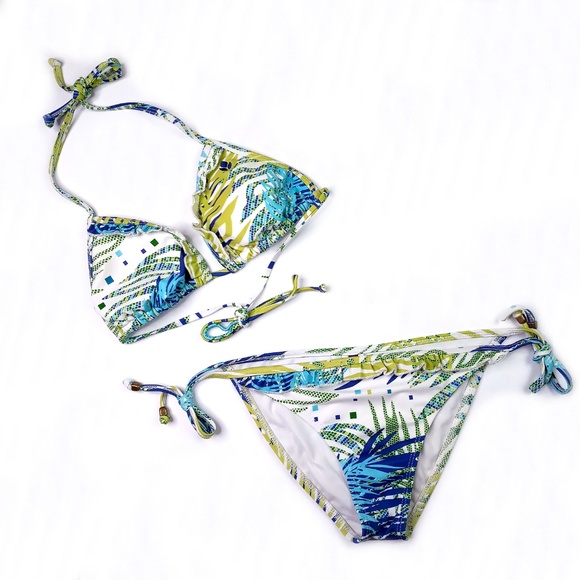Reef Other - Reef Blue & Green Triangle Bikini with Ruffles
